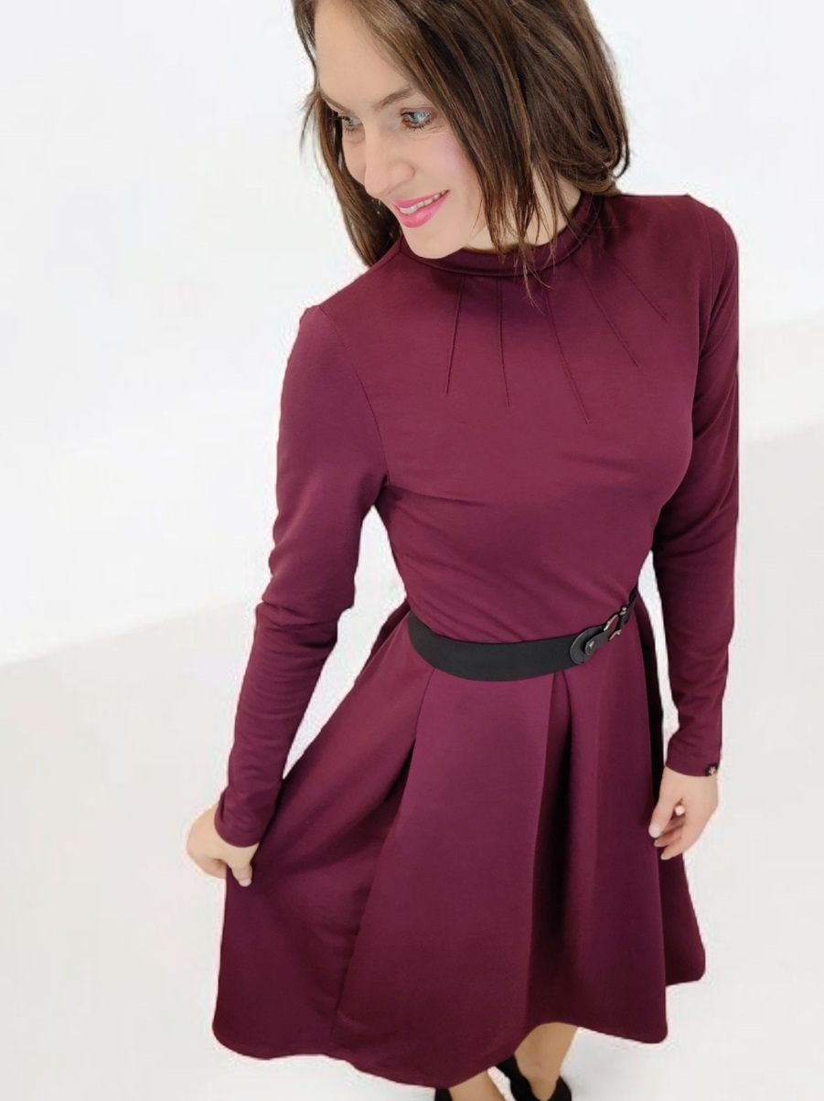 dámské šaty BERRY vínové elegantní